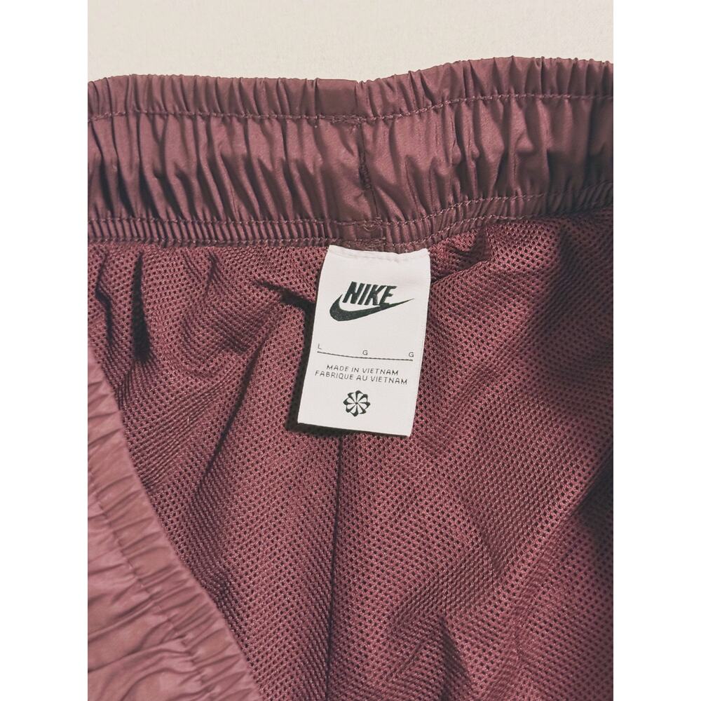Nike Womens Wide Leg Track Pants Size Large Maroon Ankle Zip Pull Sporty Running - Picture 4 of 7